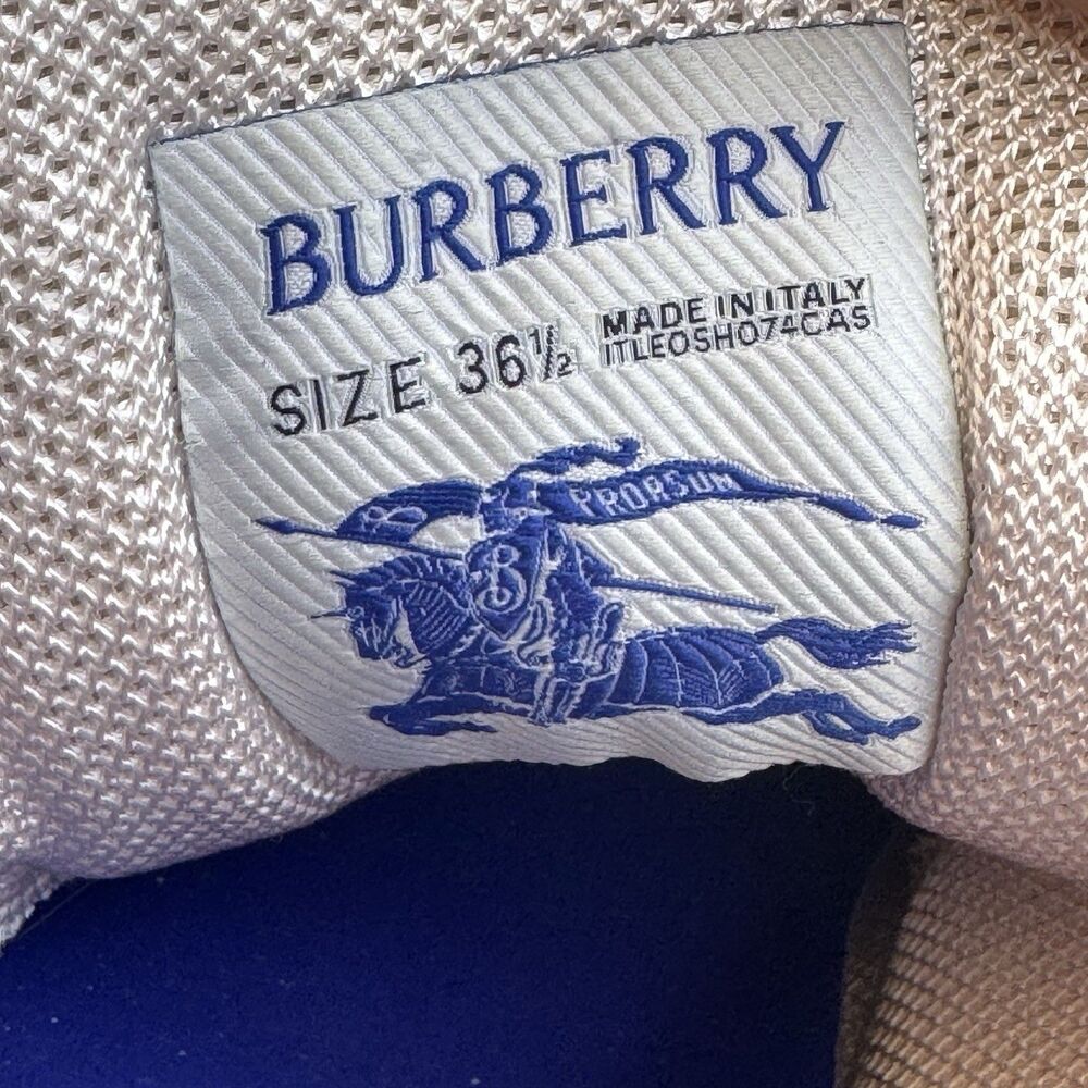 Burberry Pink Check Knit Sneakers Womens 6.5 US 36.5 EU Luxury Shoes - Picture 5 of 14